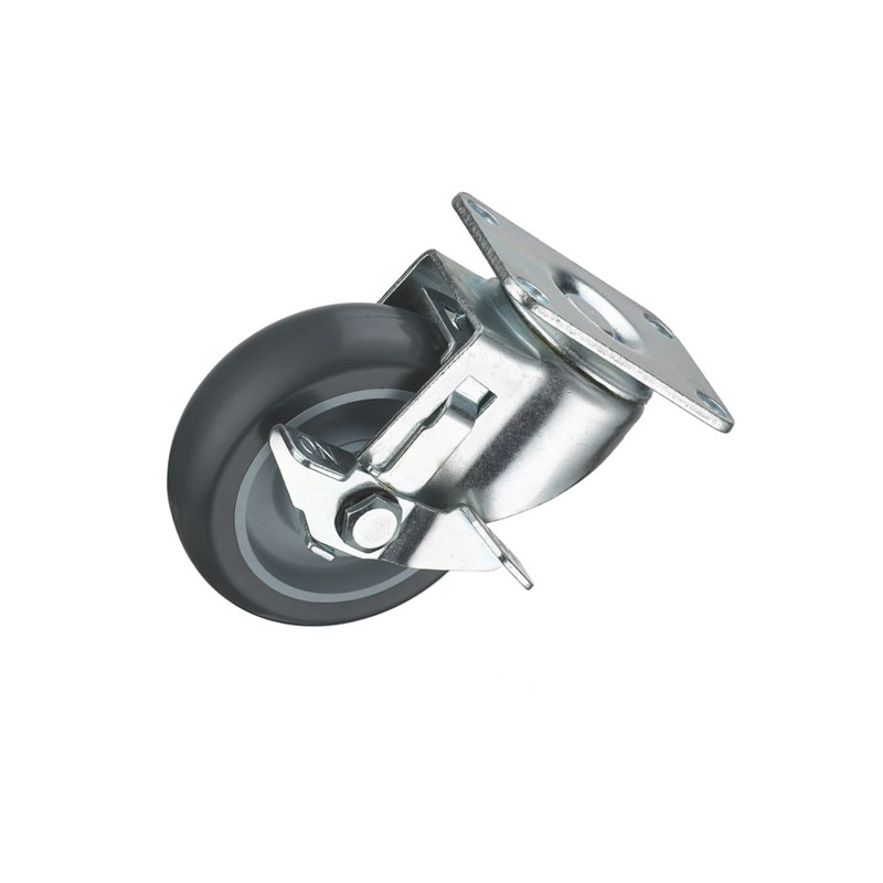 Caster Wheel with Side Brake for Shopping Cart