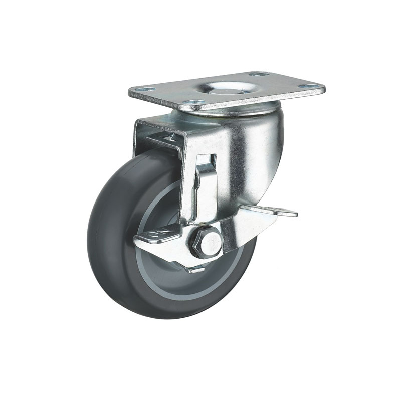 Caster Wheel with Side Brake for Shopping Cart