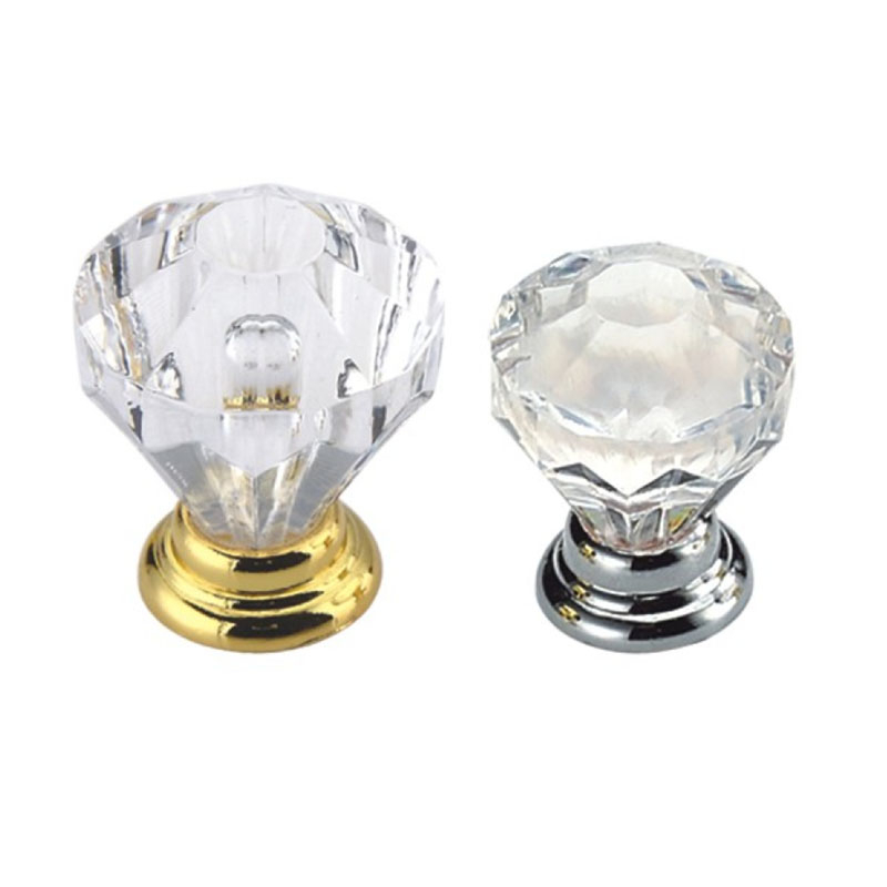 Steel with Crystal Cabinet Handle 32mm Wardrobe Knob Office Handle Dresser Handle