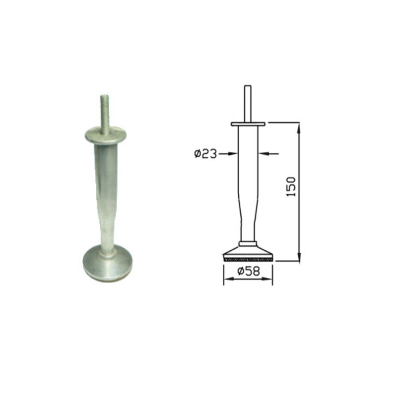 Brush 150mm Height Aluminum Furniture Sofa Leg