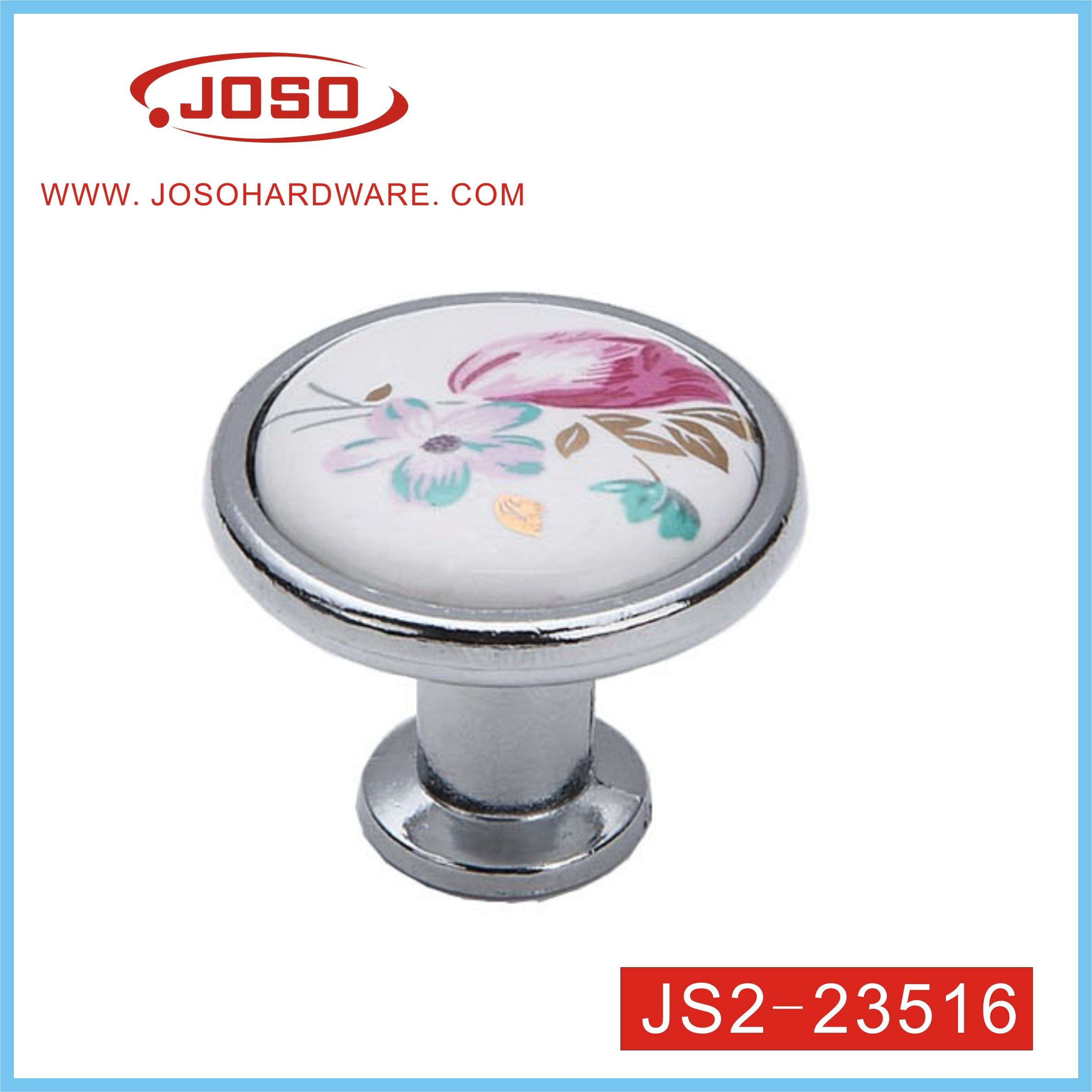 Fashion White and Silver Zinc Alloy Ceramics Handle for Cabinet