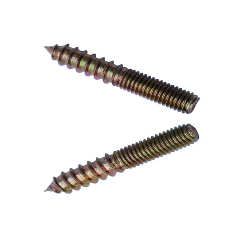Steel Double Thread Dowel Screw Furniture Hardware Wood Screw Wardrobe Screw