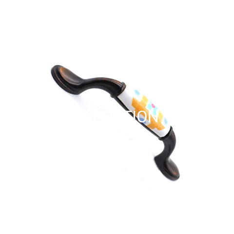 Fashion Zinc Alloy with Ceramics 76mm Cabinet Handle Drawer Handle Furniture Accessories