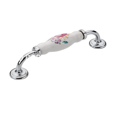 Fashion Slivery Zinc Alloy Ceramics 128mm Handle Furniture Accessories Cabinet Handle