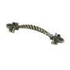 Retro Style 128mm Flower Pattern Antique Brass Pull Handle for Cabinet