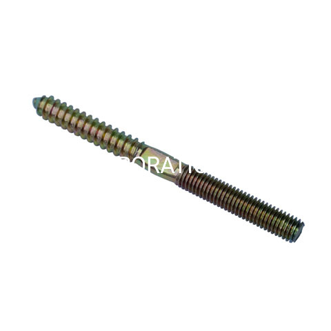 Wholesale Steel M8 Yellow Plated Double Thread Screw Hanger Bolt Furniture Screw
