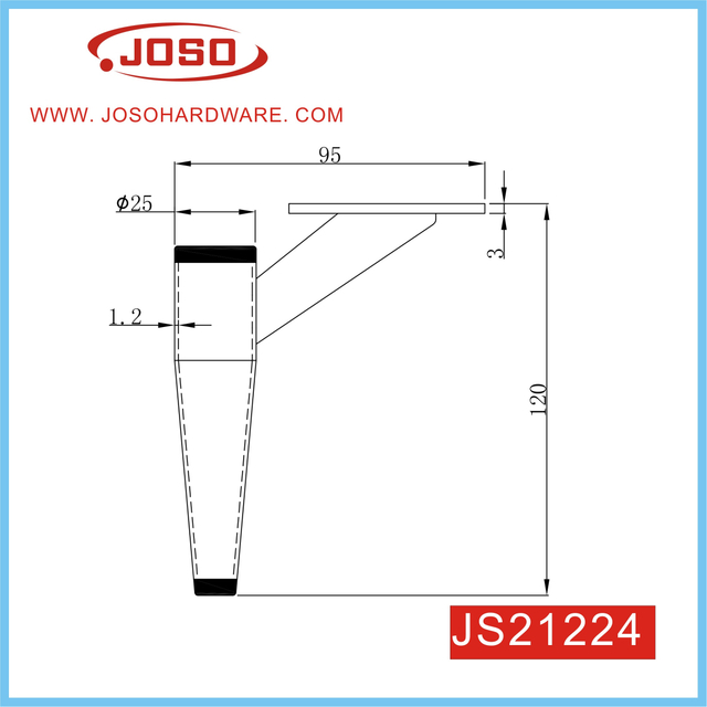 Popular Gun Shape Metal Furniture Leg for Couch