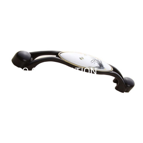 Wholesale Fashion Black Zinc Alloy with Ceramics 96mm Handle Furniture Handle
