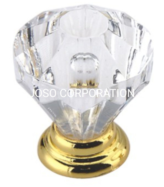 Steel with Crystal Cabinet Handle 32mm Wardrobe Knob Office Handle Dresser Handle