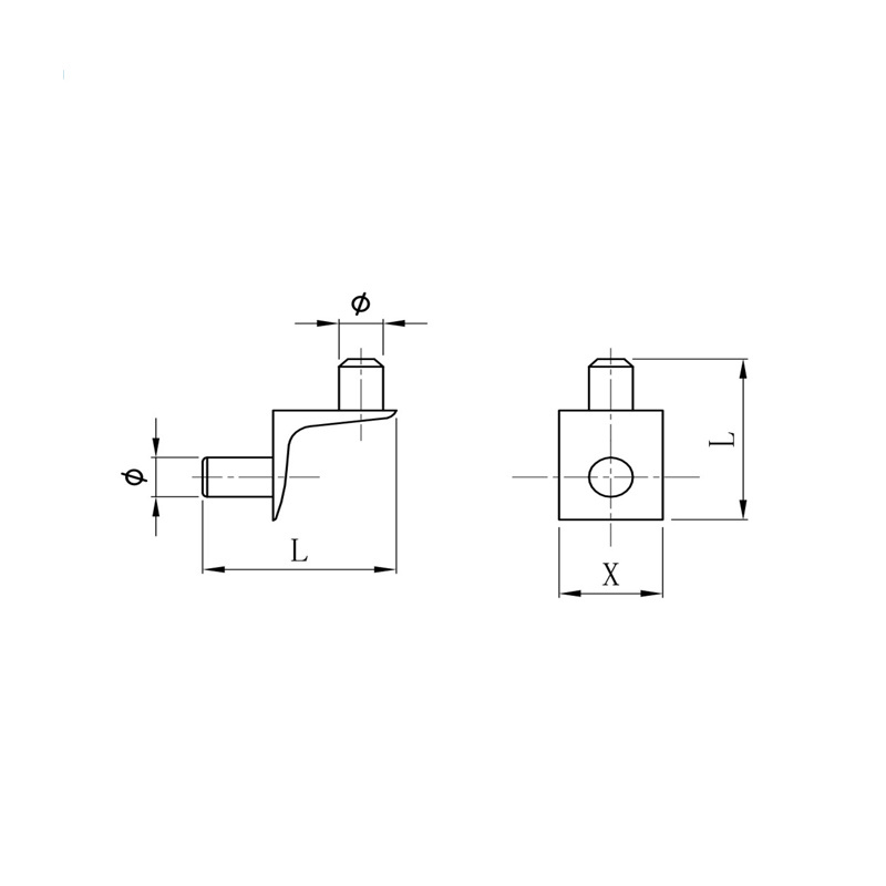 Bracket Style Cabinet Shelf Support Pegs for Kitchen