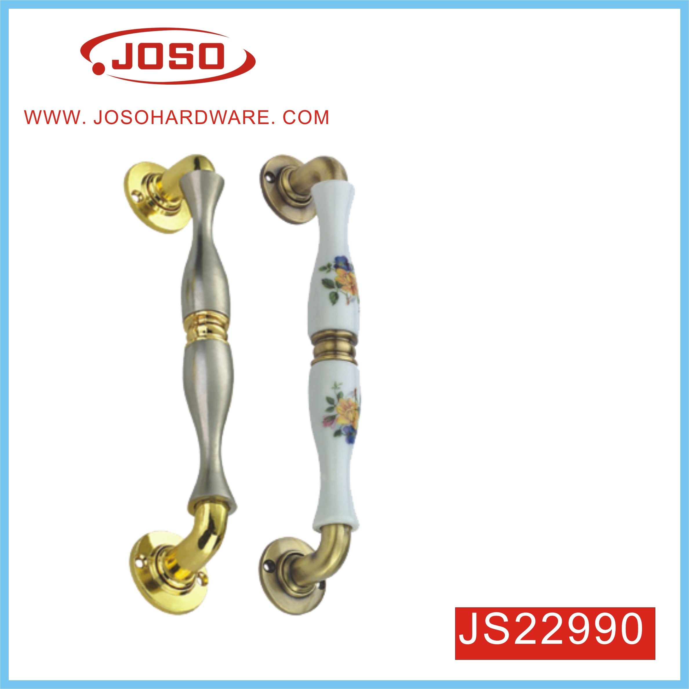 Furniture Ceramics Hardware Handle with Flower for Cabinet