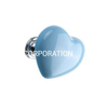 Hot Sale Heart Shape Zinc Alloy Ceramics Blue Children Handle Furniture Handle