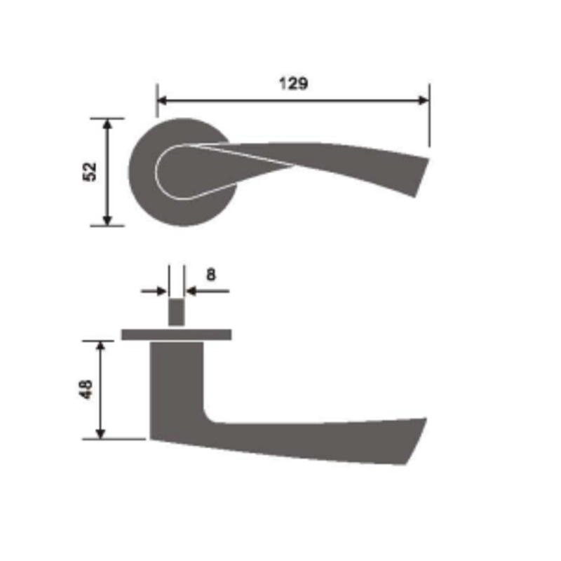 High Quality Stainless Steel 304 Door Lever 129mm Handle Office Handle