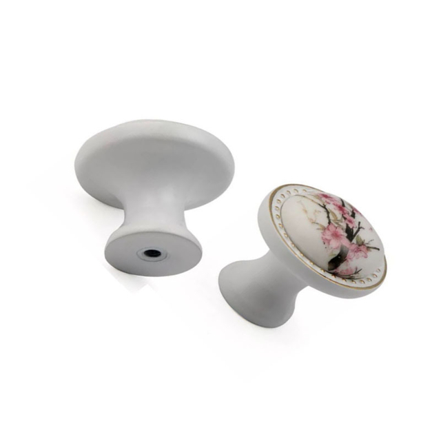 Factory Supply 34mm Zinc Alloy Ceramics Handle Chest Handle Kitchen Handle