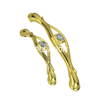 Factory Supply 96mm Zinc Alloy Gold Diamond Cabinet Handle Dresser Drawer Handle