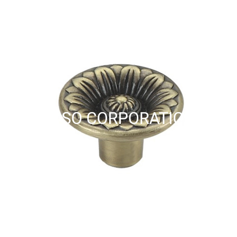 Zinc Alloy Classical Round Pull Handle Antiqure Brass Handle Knob Drawer Knob