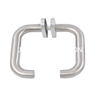 Stainless Steel 304 Tube Lever Pull Handle Round Rosette of Furniture Hardware for Glass Door