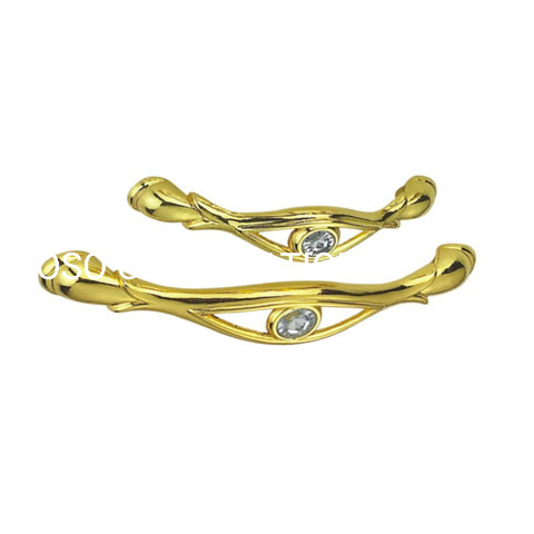 Factory Supply 96mm Zinc Alloy Gold Diamond Cabinet Handle Dresser Drawer Handle