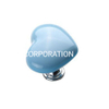 Hot Sale Heart Shape Zinc Alloy Ceramics Blue Children Handle Furniture Handle