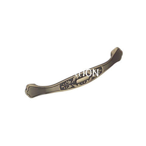 Zinc Alloy Classical Handle with Flower Pattern Drawer Handle Office Handle