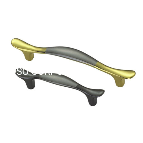 Wholesale Golden and Grey 128mm Furniture Pull Handle Kitchen Closet Handle