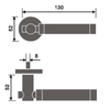 Satinless Steel 304 Solid 130mm Door Lever Handle Kitchen Handle