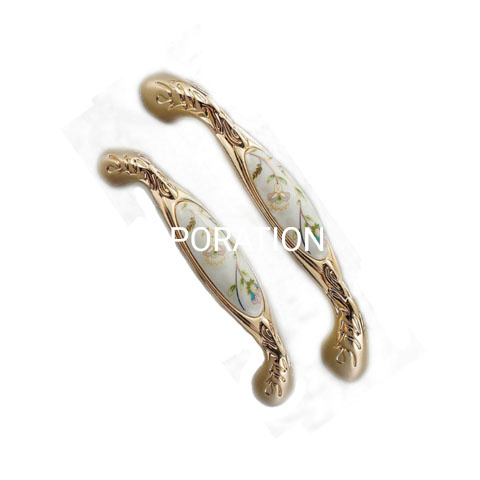 Elegant Zinc Alloy 96mm Ceramics Pull Drawer Handle Furniture Ceramics Handle