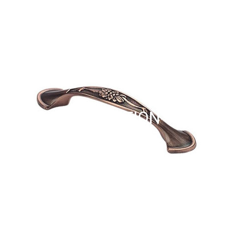 Classical Antique Copper Bow Shaped Zinc Alloy 96mm 128mm Kitchen Handle