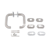 Stainless Steel 304 Tube Lever Pull Handle Round Rosette of Furniture Hardware for Glass Door