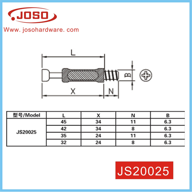 Factory Reach Standard Excenter Furniture Fitting Bolt for Drawer