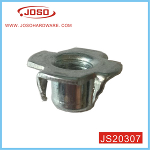 Zinc Plated Steel Tee Nut with Four Prongs for Furniture Shelf Support