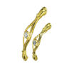 Factory Supply 96mm Zinc Alloy Gold Diamond Cabinet Handle Dresser Drawer Handle