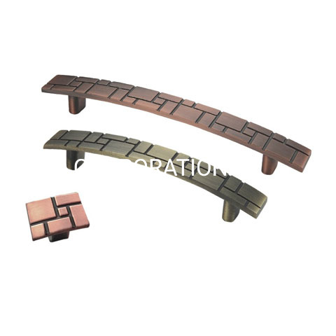Zinc Alloy Antique Brass 96mm 128mm 160mm Square Handle Chest Handle