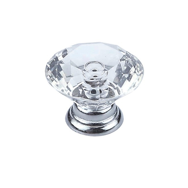 Factory Supply 19mm 22mm 25mm Crystal Drawer Zinc Alloy Handle Cabinet Handle