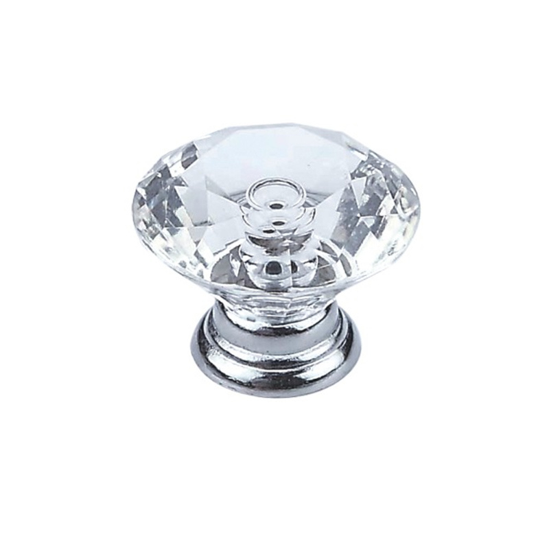 Factory Supply 19mm 22mm 25mm Crystal Drawer Zinc Alloy Handle Cabinet Handle