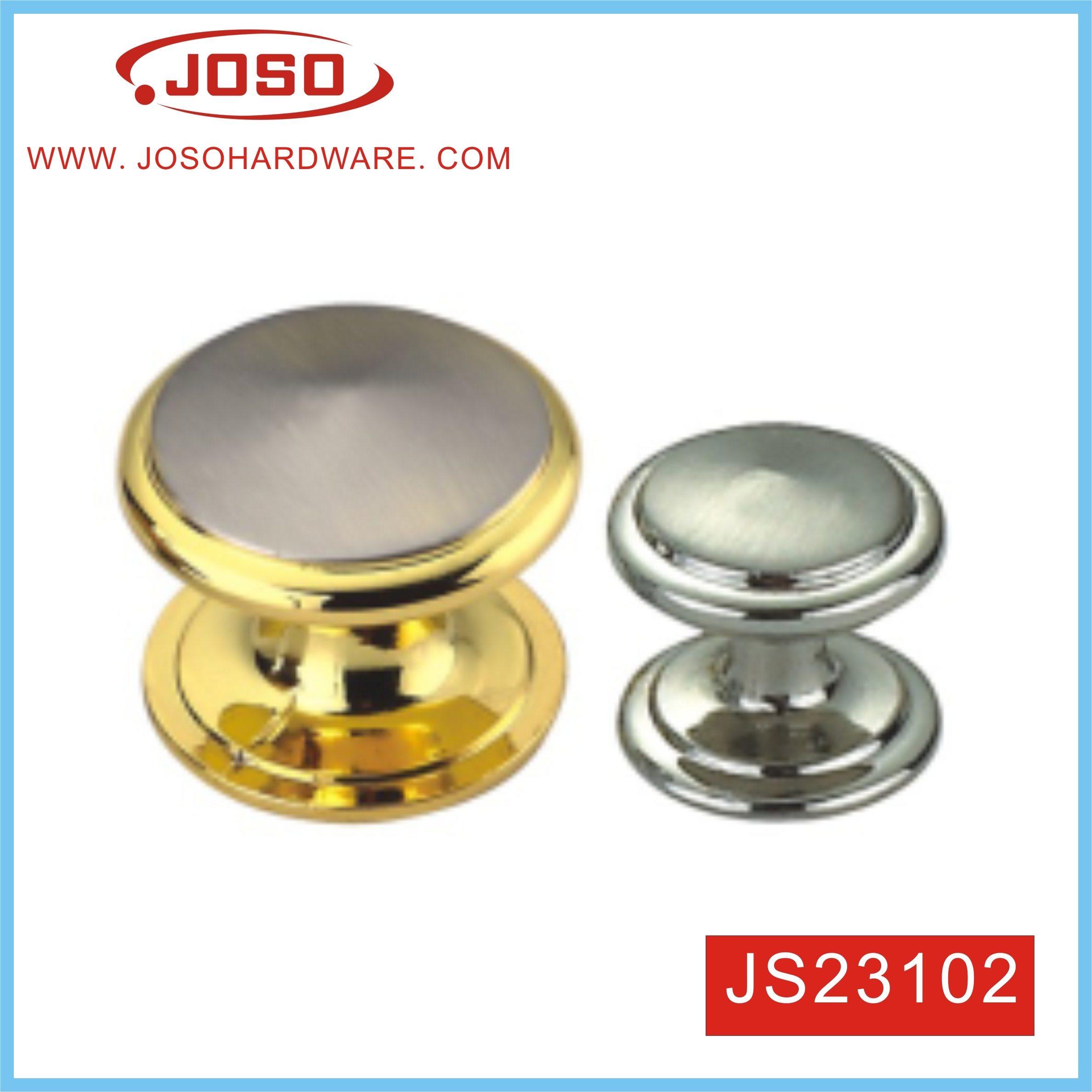 Zinc Alloy Gold and Brushed Mushroom 20mm Pull Handle for Drawer