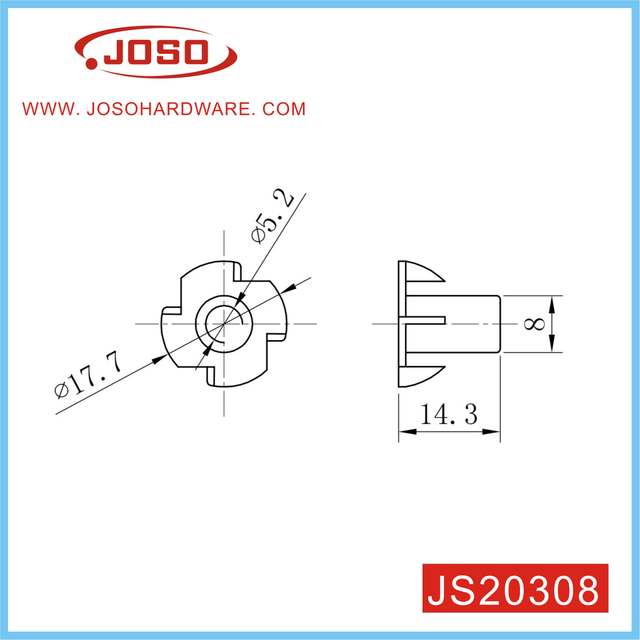 Top Sale Wholesale Furniture Accessories of Tee Nut for Furniture