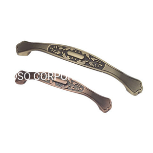 Zinc Alloy Classical Handle with Flower Pattern Drawer Handle Office Handle