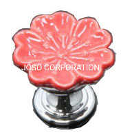 Different Colour Flower Ceramics Handle Furniture Handle Cabinet Handle
