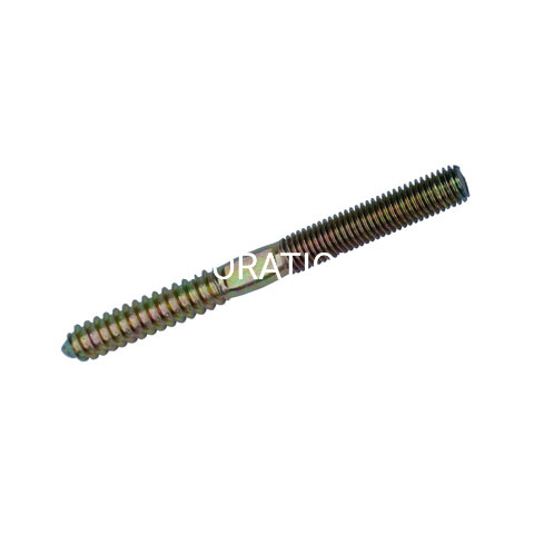 Wholesale Steel M8 Yellow Plated Double Thread Screw Hanger Bolt Furniture Screw