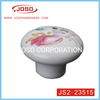 White with Flower Zinc Alloy with Ceramics Pull Handle for Wardrobe