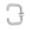 Stainless Steel 304 Tube Lever Pull Handle Round Rosette of Furniture Hardware for Glass Door